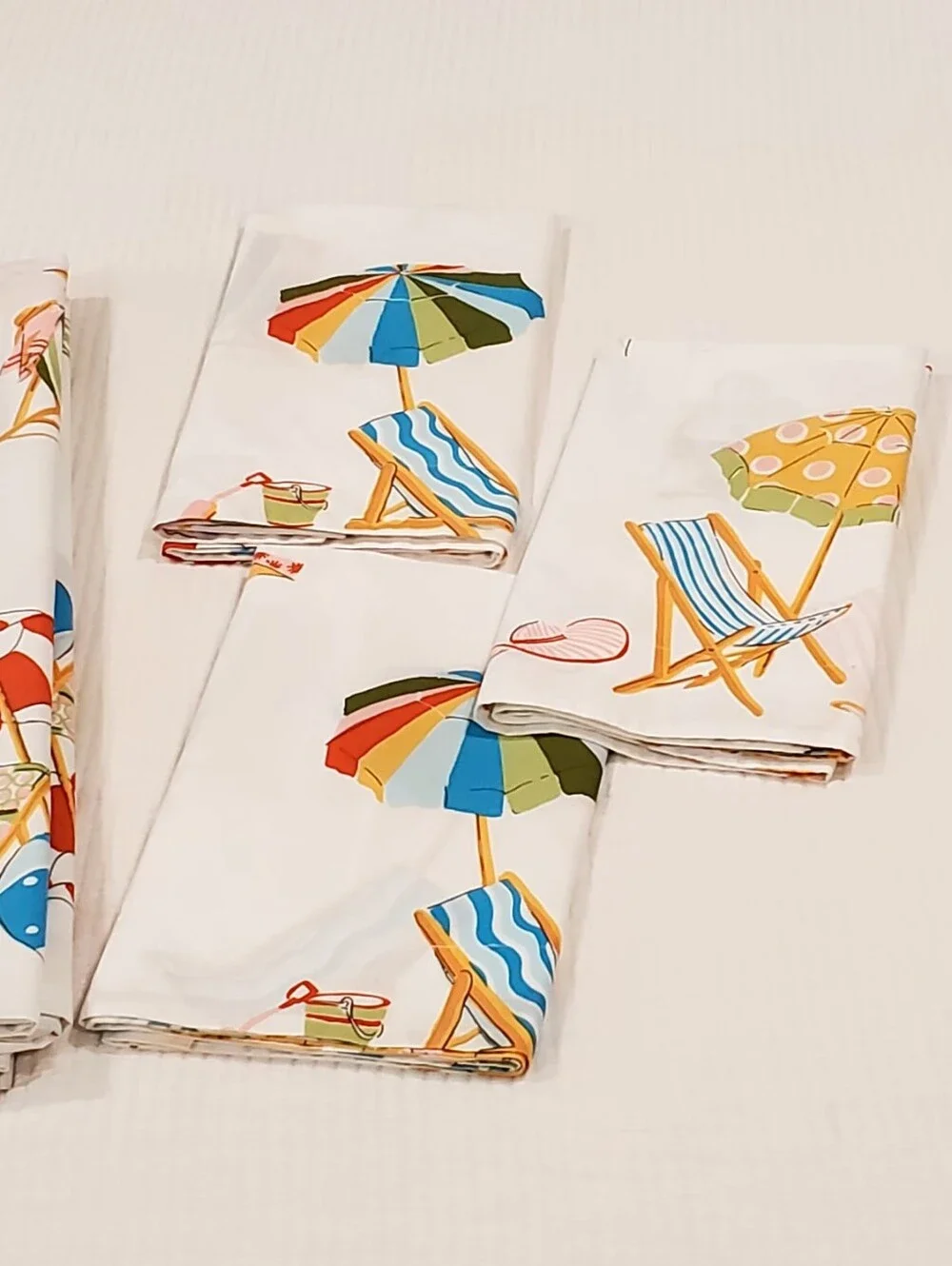 Company Store Whimsy Beach Motiff Org. Cotton Percale 7 Pc. King Bedding Set